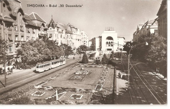 CPI (B3461) TIMISOARA. BULEVARDUL &quot;30 DECEMBRIE&quot;, EDITURA MERIDIANE, SCRISA SI NECIRCULATA, DATATA 1964, R.P.R., TRAMVAI