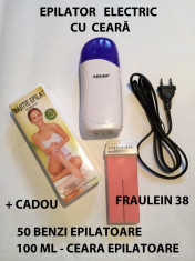 Kit EPILARE cu CEARA - aparat INCALZITOR + CADOU 100ML Ceara epilatoare FRAULEIN 38 + 50 Benzi epilatoare! CEL MAI BUN PRET! foto