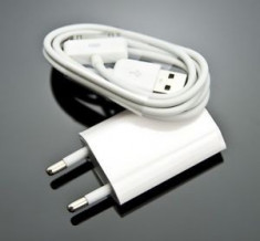 Incarcator priza + Cablu usb Date iPhone 4/4S - iPad iPod - TRANSPORT GRATUIT IN ORICE LOCALITATE foto