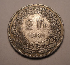 2 franci 1894 Elvetia foto