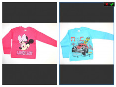 Bluza copii disney roz albastru fete baieti bluzite NOI foto