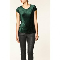 Bluza ZARA Tricou Catifea Mar.S foto