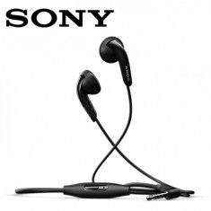 CASTI SONY XPERIA Z ULTRA C6802 C6806 XPERIA C ORIGINALE HANDSFREE NOI CU MUFA 3.5MM JACK NORMAL MODEL MH410c CULOARE NEAGRA foto