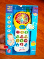 Telefon jucarie Baby Learn (canta, lumineaza, vorbeste in engleza, numara, tot felul de sunete placute, melodii, e super foto