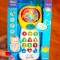 Telefon jucarie Baby Learn (canta, lumineaza, vorbeste in engleza, numara, tot felul de sunete placute, melodii, e super