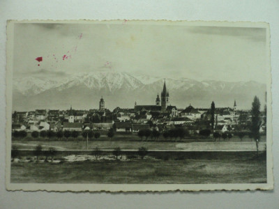 SIBIU - VEDERE GENERALA - FOTO ORIG.E FISGHER - STAMPILA DE CENZURA foto