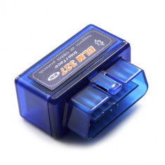 Mini ELM327 Albastru. OBD2 Interfata diagnoza multimarca. Cip PIC18F2080 Microchip. Bluetooth HC-05. Compatibila Android Torque. Can Bus foto