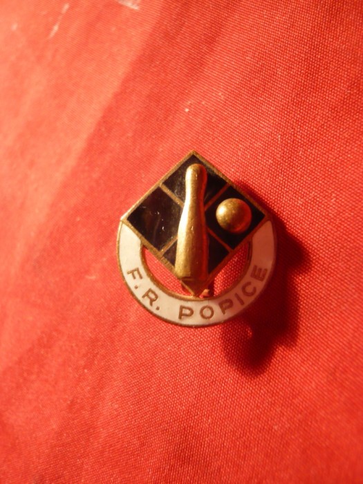 Insigna veche Federatia Romana Popice ,h=2,3 cm