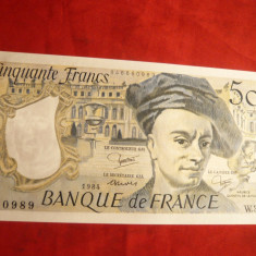 Bancnota 50 Fr.1984 ,serie W38 Franta ,cal.NC , cota 65 $