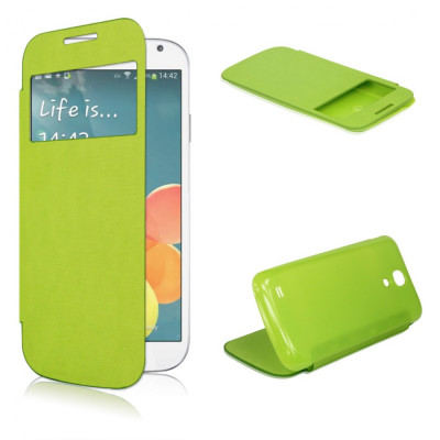 Husa verde S View flip capac spate Samsung Galaxy S4 mini i9190 foto