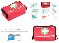 Mini trusa de prim ajutor medicala First aid kit Travellers cu 19 consumabile pachet ergonomic foto