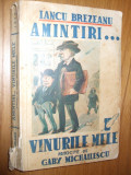 IANCU BREZEANU - AMINTIRI .... VINURILE MELE - Gaby Michailescu - 1939, 286 p., Alta editura