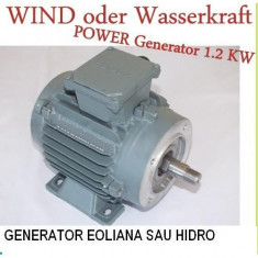 Generator Eoliana sau Hidro 24 V 1200 W foto