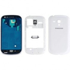 Carcasa rama fata suport display suport lcd mijloc miez corp capac spate capac baterie Samsung I8190 Galaxy S III mini S3 Originala Original Noua Nou foto