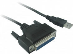 Adaptor USB la paralel (port de imprimanta) 25 pini DB-25F compatibil Windows 7 foto