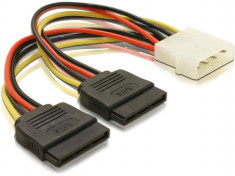 Cablu adaptor molex la 2 x alimentare SATA IDE serial ATA splitter Y foto