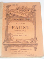 Goethe - Faust ~ Tragedie in 5 acte cu ilustratii ~ Ed.veche, B.P.T. nr.320-321 foto