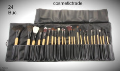 SET TRUSA ETUI 24 PENSULE MAKEUP Germania machiaj profesional par natural farduri fata fard pleoape rujuri ruj etui piele eco calitate livrare GRATUIT foto