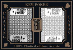 Carti pentru poker - Kem World Poker Tour - Set de 2 pachete 100% plastic Acetate cu index normal foto