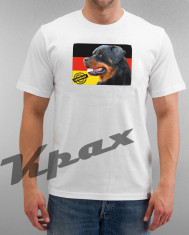 Tricou Rottweiler caine pt iubitori sau proprietari Bumbac Steag Germania 100% idee cadou foto