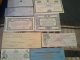 Lot 10 bonuri de impozite de la 1929, obligatiuni bancare, 200 roni lotul, nu se vand separat, taxe postale zero, 2 fotografii pentru exemplificare, Romania pana la 1900