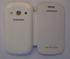 Husa Samsung Galaxy Fame S6810 S6812 Flip Cover Alb !!! Folie de Protectie Cadou !!! foto