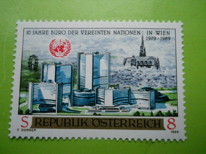 HOPCT AUSTRIA 10 ANI BIROU ONU LA VIENA 1989-1 VAL MNH 111 A