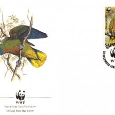 FDC set WWF comlet /4x FDC/ Saint Lucia 1987 - papagal