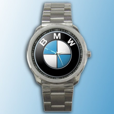 Ceas model BMW curea metalica cutie simpla cadou foto