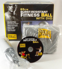 Everlast - minge pentru fitness si aerobic - 65 cm diametru - cu pompa si DVD cu exercitii - pt. persoanele cu inaltme intre 1,60 - 1,80 m foto