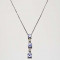 lantisor aur alb 14K cu pandantiv tanzanite si diamante naturale 0.74CT, 2.38gr