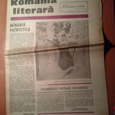 ziarul romania literara 23 noiembrie 1978-articolul " mandrie patriotica"