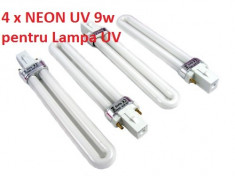 4 x NEON UV 9W pentru Lampa UV unghii false manichiura gel uv foto