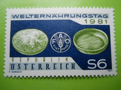 HOPCT AUSTRIA - ZIUA MONDIALA A ALIMENTATIEI 1981 1 VAL .- MNH 172 C foto