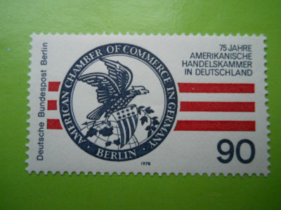 HOPCT MNH 393 F BERLIN GERMANIA 75 ANI CAMERA DE COMERT AMERICANA - 1 VAL foto