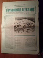 ziarul convorbiri literare nr.7 iulie 1981(ziar editat de uniunea scriitorilor) foto