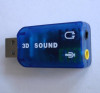 Placa de sunet pe USB 2.0, 3D Audio USB Sound Card Adapter Virtual 5.1 ch