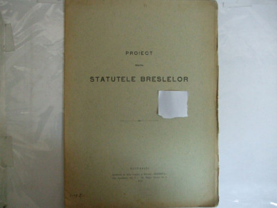 Proiect pentru statutele breslelor Bucuresti 1912 foto