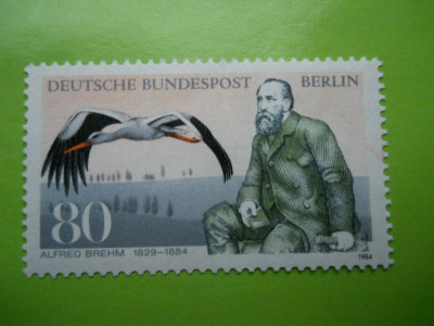 HOPCT BERLIN GERMANIA 100 ANI MOARTEA LUI DR ALFRED EDMUND BREHM 1 VAL MNH 393 D foto