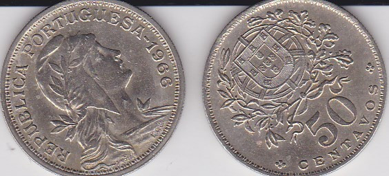 Portugalia 50 centavos 1966