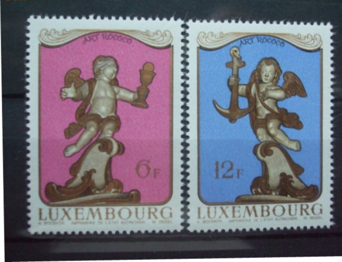 LUXEMBURG 1979 - SCULPTURI STIL ROCOCO, serie nestampilata, N5