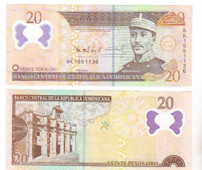 bnk bn Republica Dominicana 20 pesos 2009 (2010) unc , polimer foto