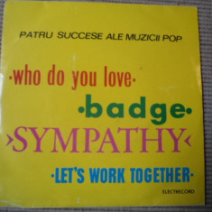 PATRU SUCCESE ALE MUZICII POP disc single 7" vinyl muzica rock STM EDC 10317