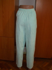Pantaloni lungi raiati de velur bleu pal Canada marimea 12 - L foto