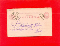 CP-11=ROMANIA 1882 Carte postala 10 bani circulata de la Falticeni -Viena foto