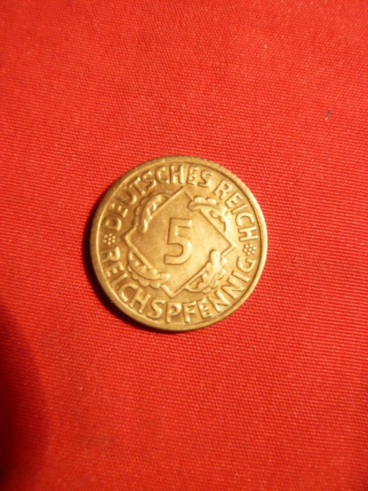 Moneda 5 Pf.1925 litera D, Germania , cal.NC ,bronz