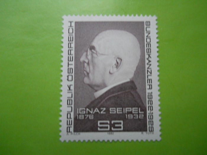 HOPCT AUSTRIA -50 ANI DE LA MOARTEA LUI IGNAZ SEIPEL 1982 -1 VAL MNH 272 C