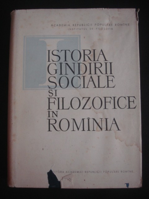 C. I. GULIAN - ISTORIA GANDIRII SOCIALE SI FILOZOFICE IN ROMANIA {1964}