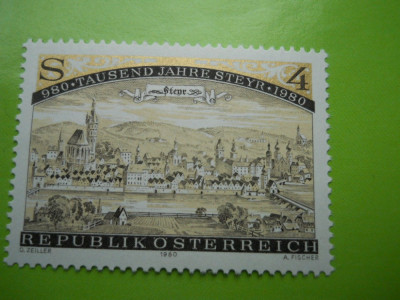 HOPCT AUSTRIA 1000 ANI ORASUL STEYR 1980 -1 VAL MNH 430 E foto