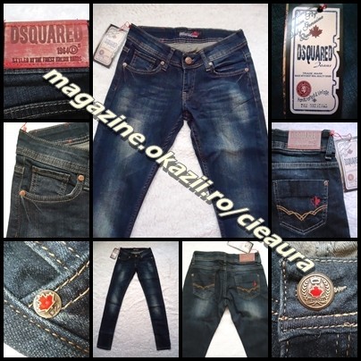 BLUGI DAMA firma DSQUARED SKINNY BLUE JEANS JEANSI PRESPALATI FEMEI TALIE JOASA foto mare BLUGI DAMA firma DSQUARED SKINNY BLUE JEANS JEANSI PRESPALATI FEMEI TALIE JOASA foto mare